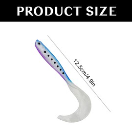 MEXRUMI Pack of 4 Rubber Fish Pike and Zander with Twister Tail 12 cm 6G, with Hook Pockets for Offset Hooks and Standard Jig Heads, Rubber Fish for Pike, Zander Bait, Pike Bait, Rubber Fish Zander