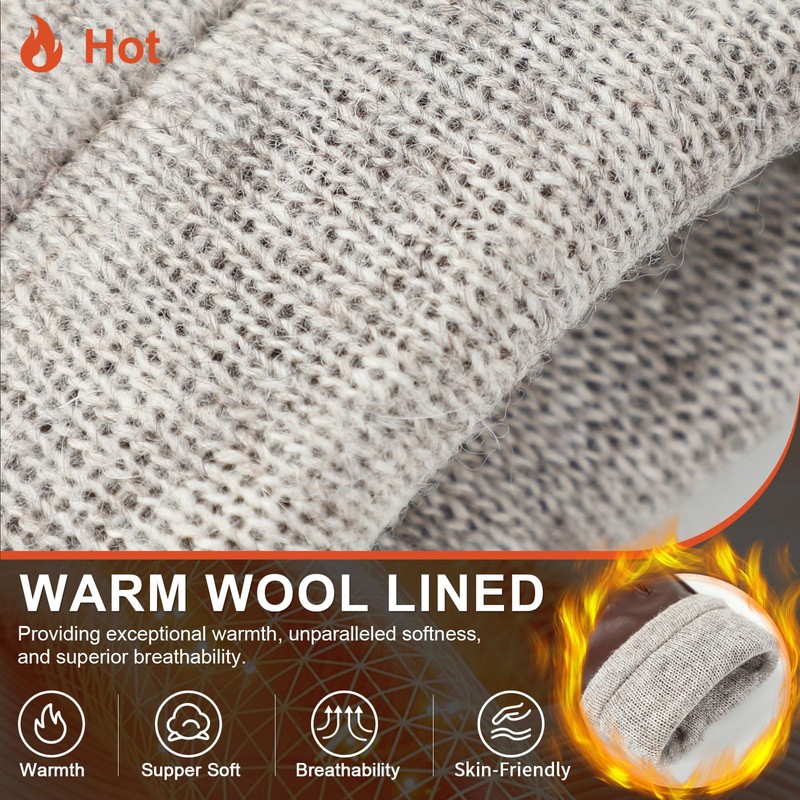 GSG SINCE 1998 Mens Sheepskin Classic Leather Driving Gloves Winter