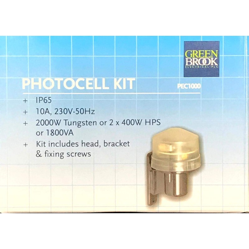 Greenbrook PEC1000 Electronic Photocell Kit with Detachable Sensing Module, Black