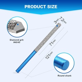 Diamond Mortar Raking Bit - BRSCHNITT 2pcs Mortar Raking Tuck Pointing with Carbide Tipped for Granite Marble Concrete Masonry Stone Removals Vacuum Brazed Bit Round Shank(7.2 * 74mm)