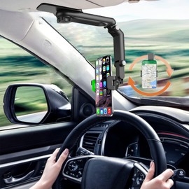 YYjinziDS 360-Degree Multifunctional Sun Visor Car Mount with USB Cable - Universal Adjustable Phone Holder, Compatible with Most Phones, Sturdy Design (Green)