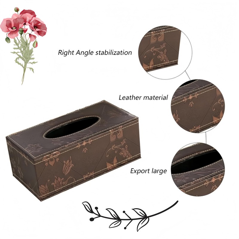 HJYDGJ Multifunctional Tissue Box PU Leather Modern Cosmetic Tissues Box