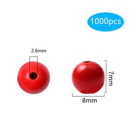 NewZC 1000 Pieces Colourful Wooden Beads Set Wooden Beads for Making Children Bracelets Pendant Beads Crafts with Hole Wooden Beads for Threading for DIY Bracelets Jewellery Necklaces 7 x 8 mm