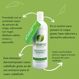 Preserva Dermolimpiador Cuero Cabelludo Graso Y Caspa 500 Ml