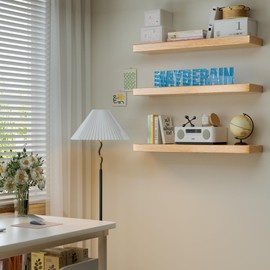 MaybeRain 8Pcs/Set 4inch Floating Shelf Brackets，Blind Shelf Supports，Hidden Brackets for Floating Wood Shelves with Screws and Wall Plugs