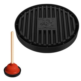 Plunger Tray Toilet Plungers Holder Only Plunger Mat Air Drying Mat for Toiletplunger Universal Toiletplungers Holder Drip Tray for Bathroom Kitchen Wicks Water from Plungers and Dries Quickly(Black)