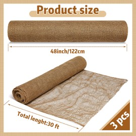 3 Pcs Erosion Control Blankets Burlap Netting Mesh Burlap Erosion Control Liners Erosion Control Blanket Burlap Loose Weave Planter Liner Roll for Garden Raised Bed Soil Saver, 48 Inch 30 ft