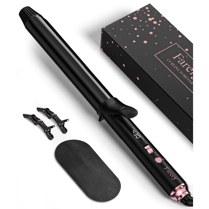 FARERY Long Barrel Curling Iron 1 1/4 inch, 1.25 Inch