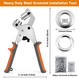 Grommet Tool Kit Eyelet Pliers: IMLIKE Grommet Handheld Puncher Tool Kit Eyelet Hole Punch Pliers Set up 500pcs Silver Grommets and Fabric Paper Banner Maker