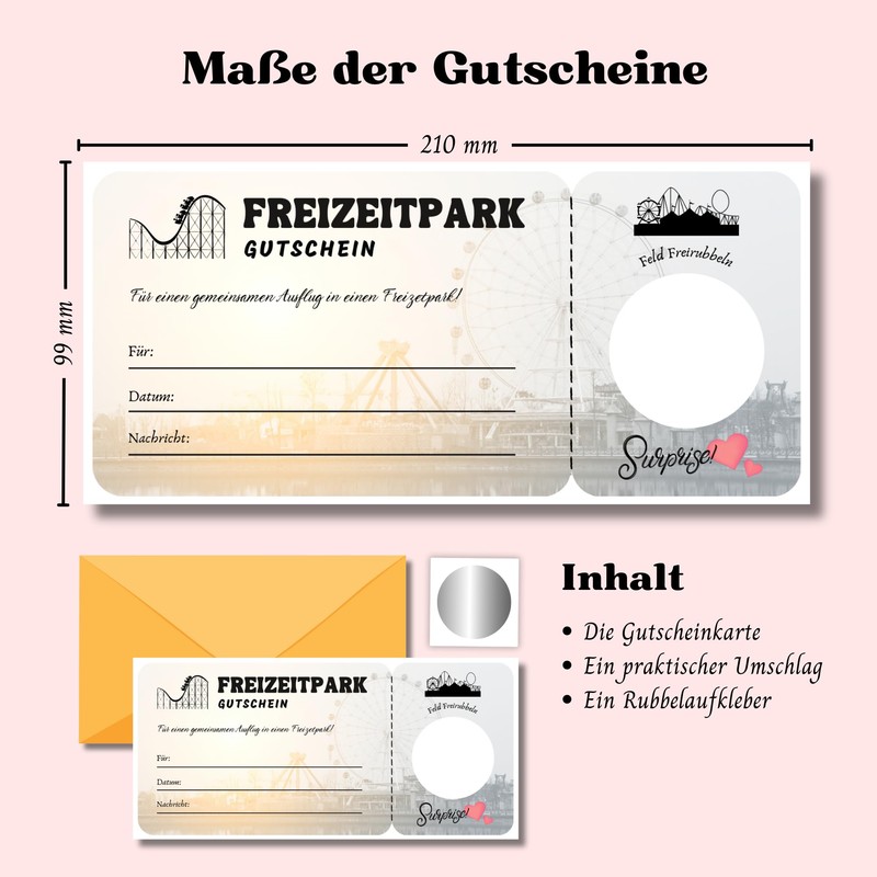 EQUIK PRODUCTS Voucher Freitzeitpark | Scratch Sticker | Voucher Card,