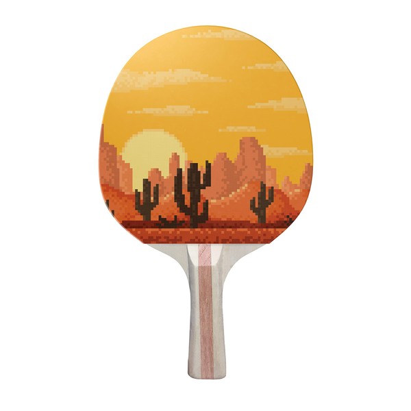TigerTail Sports Pixel Desert Colorful Design Ping Pong Paddle, Premium