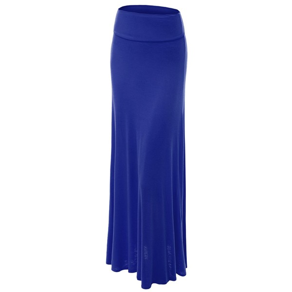 MBJ WB670 Womens Fold-Over Maxi Skirt M Royal_Brite