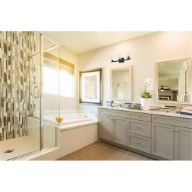 Living District Cassie 3-Light Metal Bath Sconce in Black and Clear