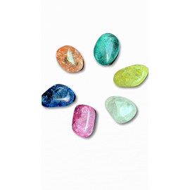 Steinfixx® Magic Stone | Incredible Play of Colours | Rock Crystal Frosted and Heated I Tumbled Stone I (Mix 7 Stones)