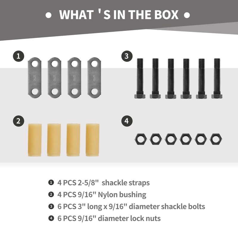 Lonffery Trailer Alex Shackle Kit, 262L Shackle Link Fit for