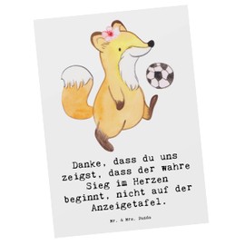 Mr. & Mrs. Panda Postcard Football Trainer Heart Victory - Gift, Not on the Scoreboard, Coaching, Postcards, Thank You, Motivation, Trainer