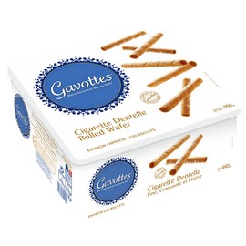 Gavottes Rolled Wafer Cookies 220ct | Gavottes French Wafer Rolls | Ice Cream Wafer Cookies | Gaufrettes Wafers Made in France | Approx 220 Wafer Rolls in Tin Box [220 Rolls/990g]