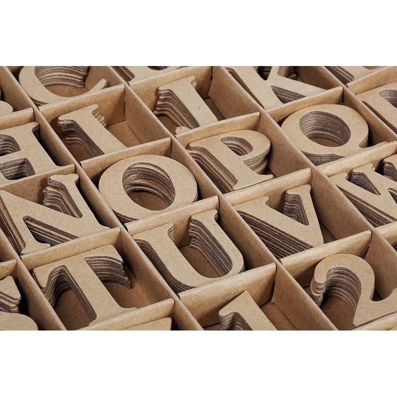 Letters Numbers Set 360 Pieces Alphabet A-Z + 0-9 Cardboard