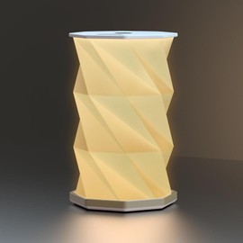 Bedside Table Lamp for Bedroom with USB Port, Touch Control Paper Rotating Foldable Nightstand Lamp for Living Room, Dorm, Home, Kids Room, and Dorm