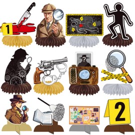 Detective Theme Honeycomb Centerpieces Detective Birthday Party Decorations Detective Theme Centerpiece Decoration for Detective Spy Birthday Top Secret Mystery Theme Party Baby Shower Supplies