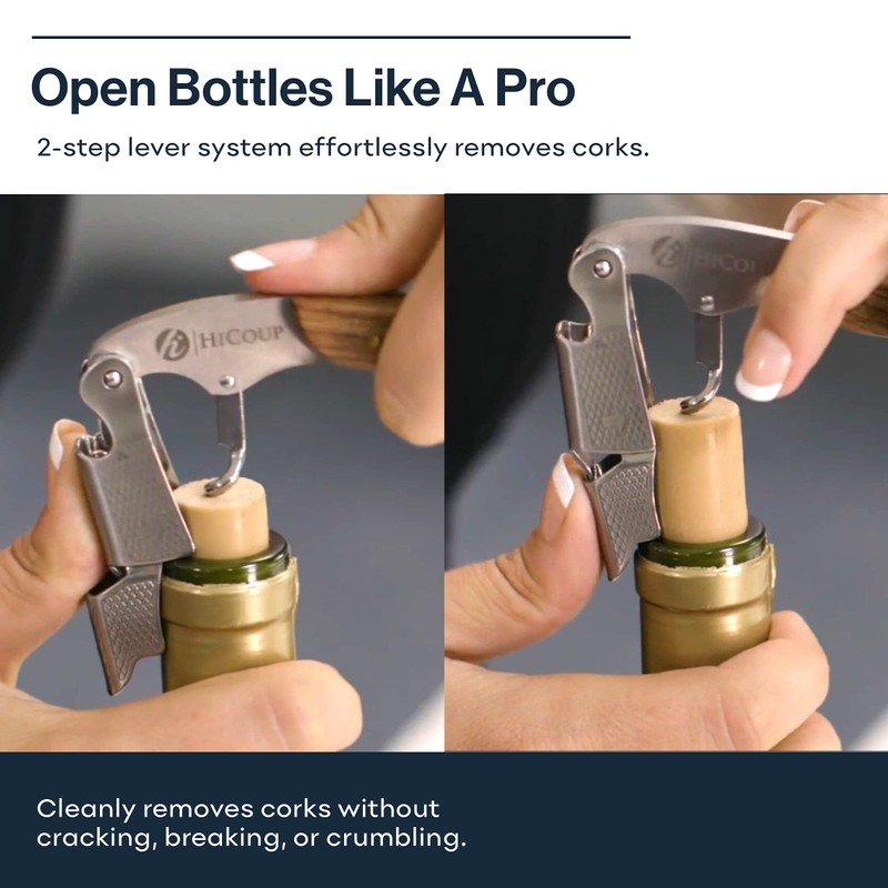 Hicoup Wine Opener - Professional Corkscrews for Wine Bottles w/Foil
