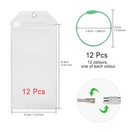 HLIWS Luggage Tags for Cruises, Suitcase Tag Pendants, Pack of 12, 8.3 x 16.8 cm, Comes with 12 Stainless Steel Colour Label Rings, for Cruises
