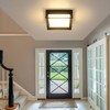 CHENS01 Square Flush Mount Outdoor LED Ceiling Light Fixture, 120V