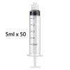 50 Pack 5ml Syringes Luer Lock with Measurement, Plastic Syringe