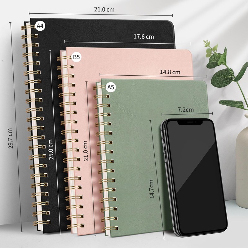RETTACY Notebook B5 Squared, Bullet Journal with 100 g/m² Thick