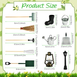 11 Piece Gnome Accessories Garden, Miniature Garden Set with Gnome Boots Miniature, Miniature Garden Furniture, Dollhouse Accessories Garden, Gnome Accessories for Mini Garden (Black-11 Pieces)