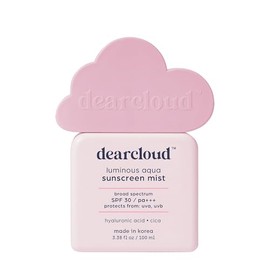 dearcloud Luminous Aqua Sun Mist SPF 30 – Cica & Hyaluronic Acid – Korean Sunscreen – Spray Sunscreen for Face & Body (3.38 Fl oz)