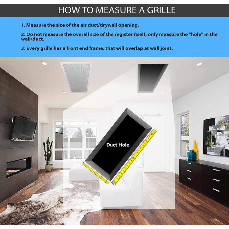 HVAC Premium 8''w X 4''h 3-Way Aluminum Curved Blade Adjustable