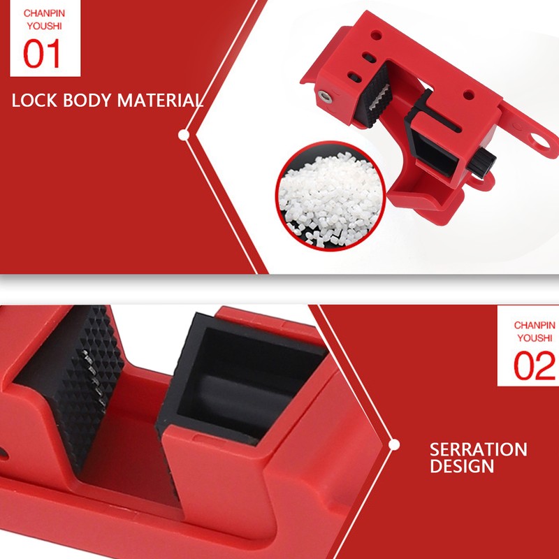 6Pcs Circuit Breaker Lockout Bundle Grip Style Standard Lock Tag