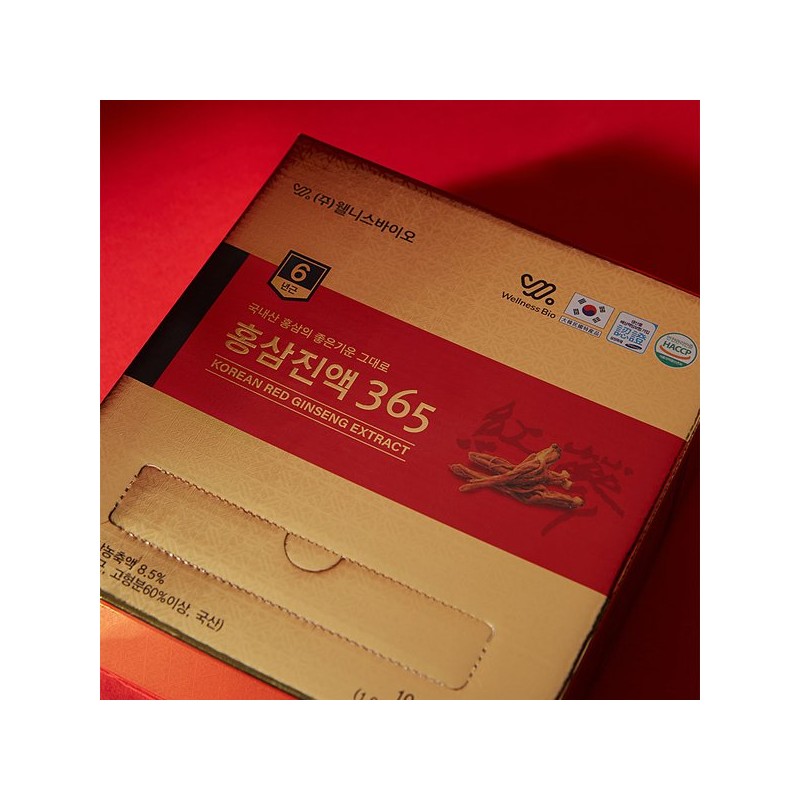 Aitpam 웰니스바이오 6년근 홍삼 진액 365 스틱 10g,100포 Wellness Bio