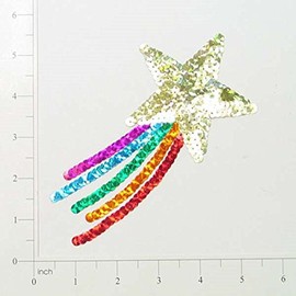 Expo International Prism Shooting Star Sequin Patches/Appliques, Multi Colors