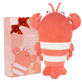 Infowush Heating Pads for Cramps, 15" Weighted Stuffed Animals Lobster Plush, Menstruation Microwavable Heating Pads with Lavender Scented Red