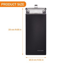 komstuon Mini Clipboard, Pack of 6, 10.2 x 23 cm, Invoice Clipboard, Menu Board with Black Metal Clip and Concealed Hanging Hole for Restaurants, Serving Book, Menu Holder for Cafés