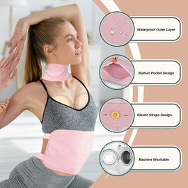 Castor Oil Pack Wrap Kit, YiYunTE Reusable Organic Caster Packs Oil for Stomach Waist Neck, Adjustable Elastic Strap Castor Patches Wrap Kit with Storage Bag for Insomnia Constipation Inflammation