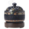 Issnw Ceramic Holder Electric Incense Burner Enamel Builtin Led Lights