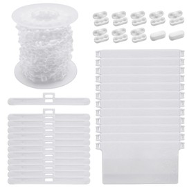 SelfTek Vertical Blind Accessories 12Pcs 89mm Vertical Blind Top Hangers,12Pcs Bottom Weights Slats,10M Bottom Chain and 10Pcs Chain Connector