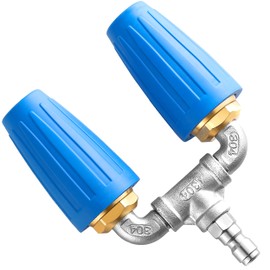 TasuoX Dual Turbo Nozzle Pressure Washer, Power Washer 360° Rotating Turbo Nozzle, Twin Turbo Nozzle Tip with 1/4" Quick Connect, 4000 PSI, 4-6 GPM, 2.0 Orifice