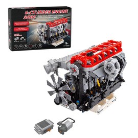 WOWOBONTOY Engine Building Blocks Kit That Works, SOHC 3.0L Turbocharged Inline Six-Cylinder Four-Stroke MOC Power Functions Engine Model, Build Your Own Engine Kit for Adults (2013PCS)