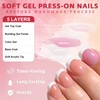 Bellelfin White French Tip Press on Nails Short Square Fake