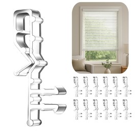 12 pcs 2-1/8 inch Hidden Channel Valance Clips, Clear Plastic Window Blind Clip for Horizontal Wood Blinds Mini Blinds Retainer Holder for The Valance with a Groove in The Back (12)