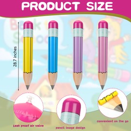 32 Pieces Giant Inflatable Pencil Balloons 28.7 Inch Jumbo Blow Up Pencils Funny Hanging Classroom Decoration for Back to School, Graduation, Photo Props, Birthdays Party Decorations, Multicolor