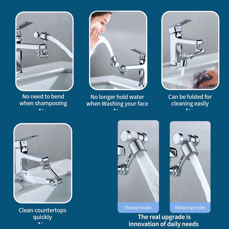 1080° Rotating Filter Faucet Extender,PP Cotton Filter Faucet, Universal Splash
