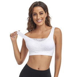 Litthing Lace Bralettes for Women Padded Sports Bra Seamless Plus Size Tank Tops Wirefree Comfort Yoga Cami T Shirt Bras