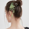 2 pack bamboo leaf hairpins, retro tassel antique Hanfu hair