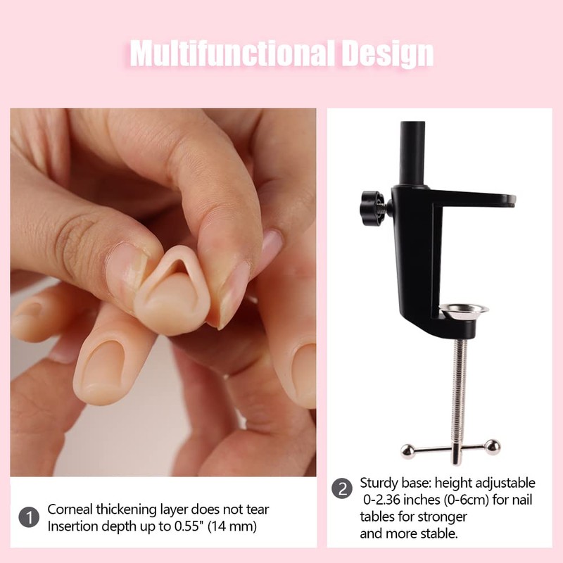 KnowU Practice Hand for Acrylic Nails Silicone, Nail Practice Hand