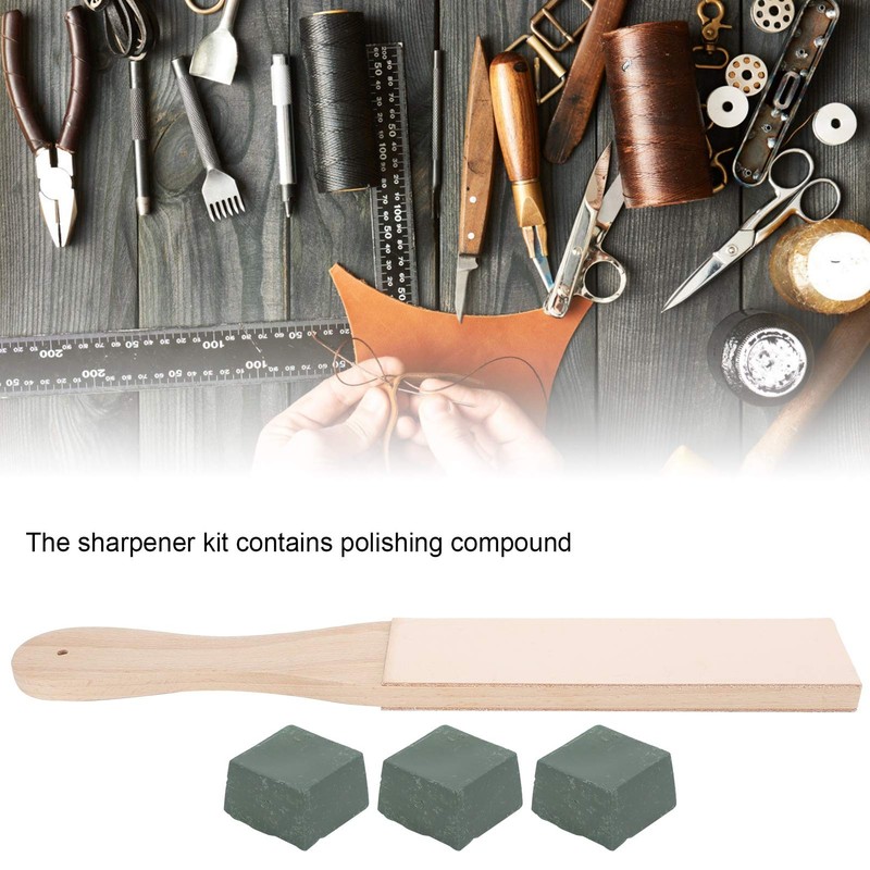 Leather Strop, Leather Paddle Strop, Polishing Tool for Beginners and
